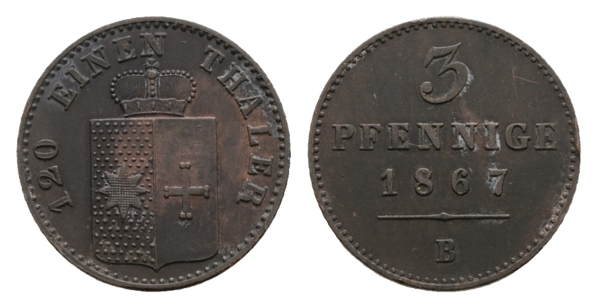  Altdeutschland; Kleinmünze 1867   