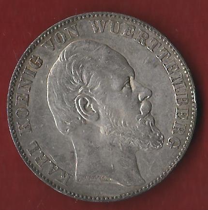  Siegesthaler Wuerttemberg 1871 vz+ Münzenankauf Koblenz Frank Maurer AI457   