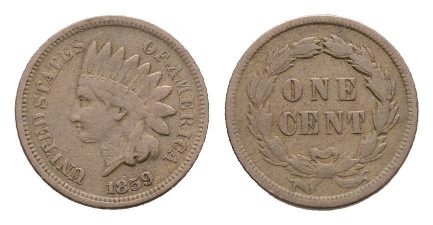 USA; one cent 1859   