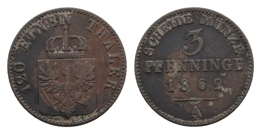  Altdeutschland; Kleinmünze 1862   