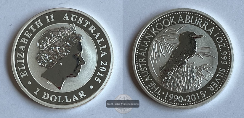  Australien  1 Dollar 2015 Kookaburra   FM-Frankfurt  Feinsilber: 31,06g   