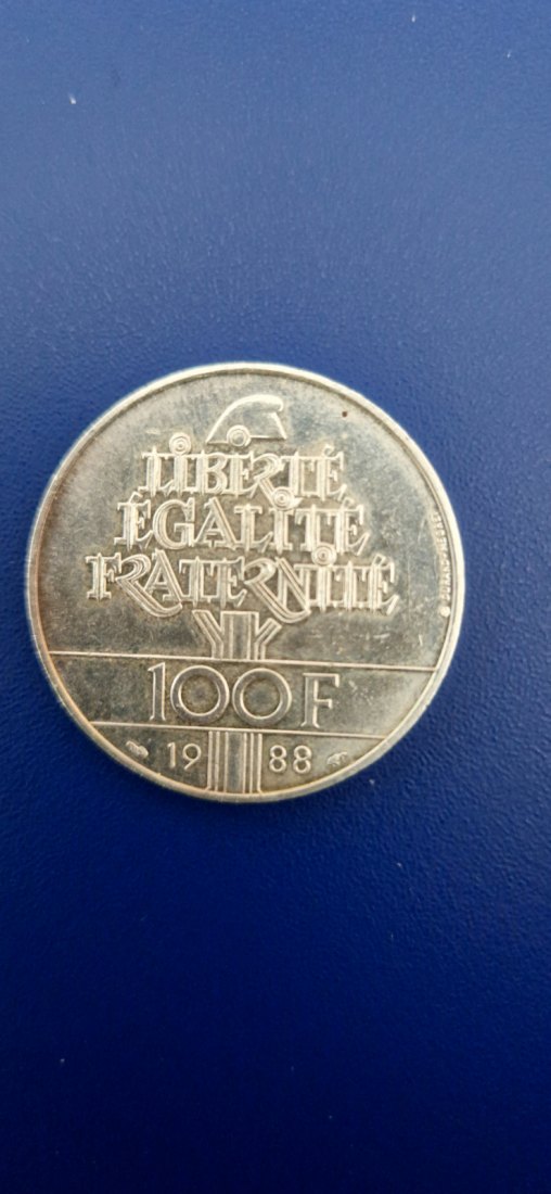 Silbermünze Frankreich 100 Franc 1988