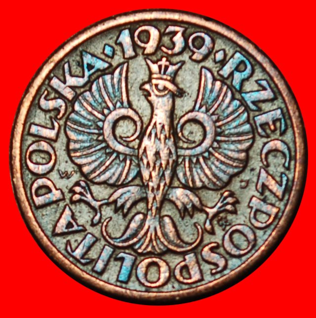  Ⰶ VOR DER BESETZUNG DURCH DEUTSCHLAND (1939-1944): POLEN★ 1 GROSH 1939★TYP 1923-1939★OHNE VORBEHALT!   