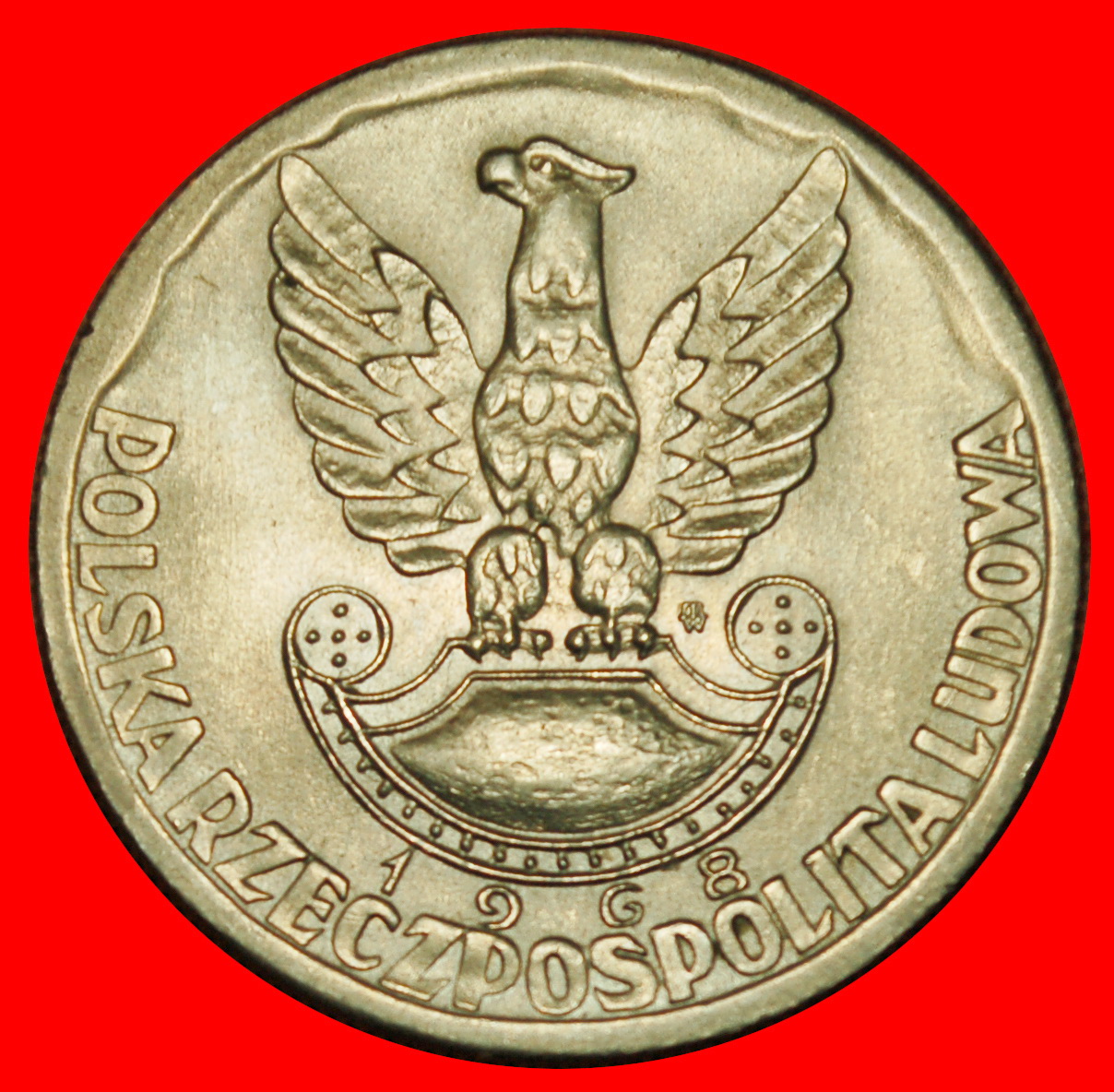 Ⰶ AGAINST GERMANY: POLAND ★ 10 ZLOTYS 1968 ARMY 1943! UNC MINT LUSTRE!★LOW START ★ NO RESERVE!