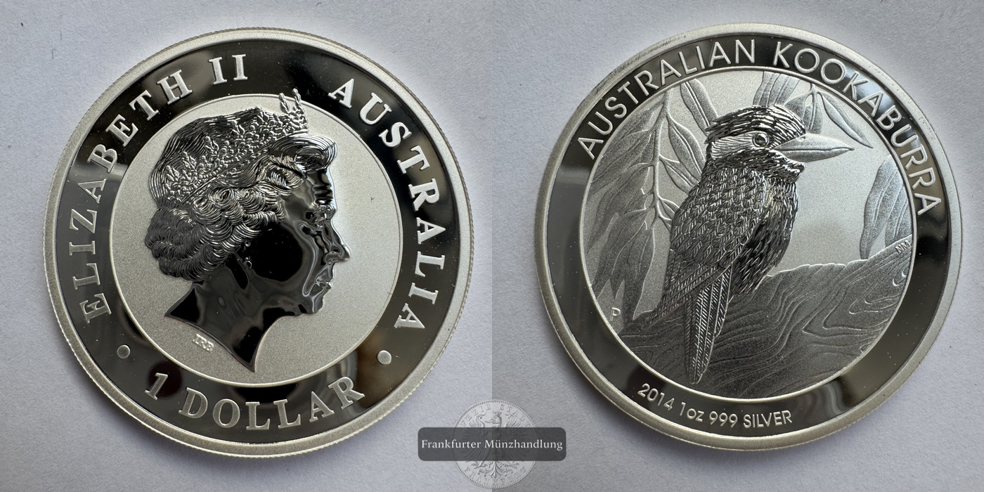  Australien 1 Dollar 2014  Kookaburra  FM-Frankfurt KM#2117 Feinsilber: 31,07g   