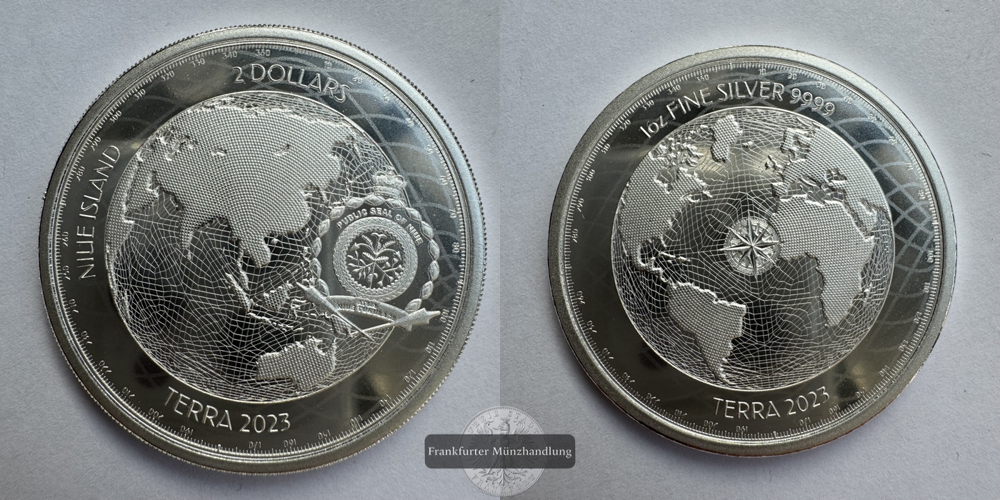 Niue 2 Dollar  2023 Terra FM-Frankfurt KM#6032  Feinsilber: 31,1g   