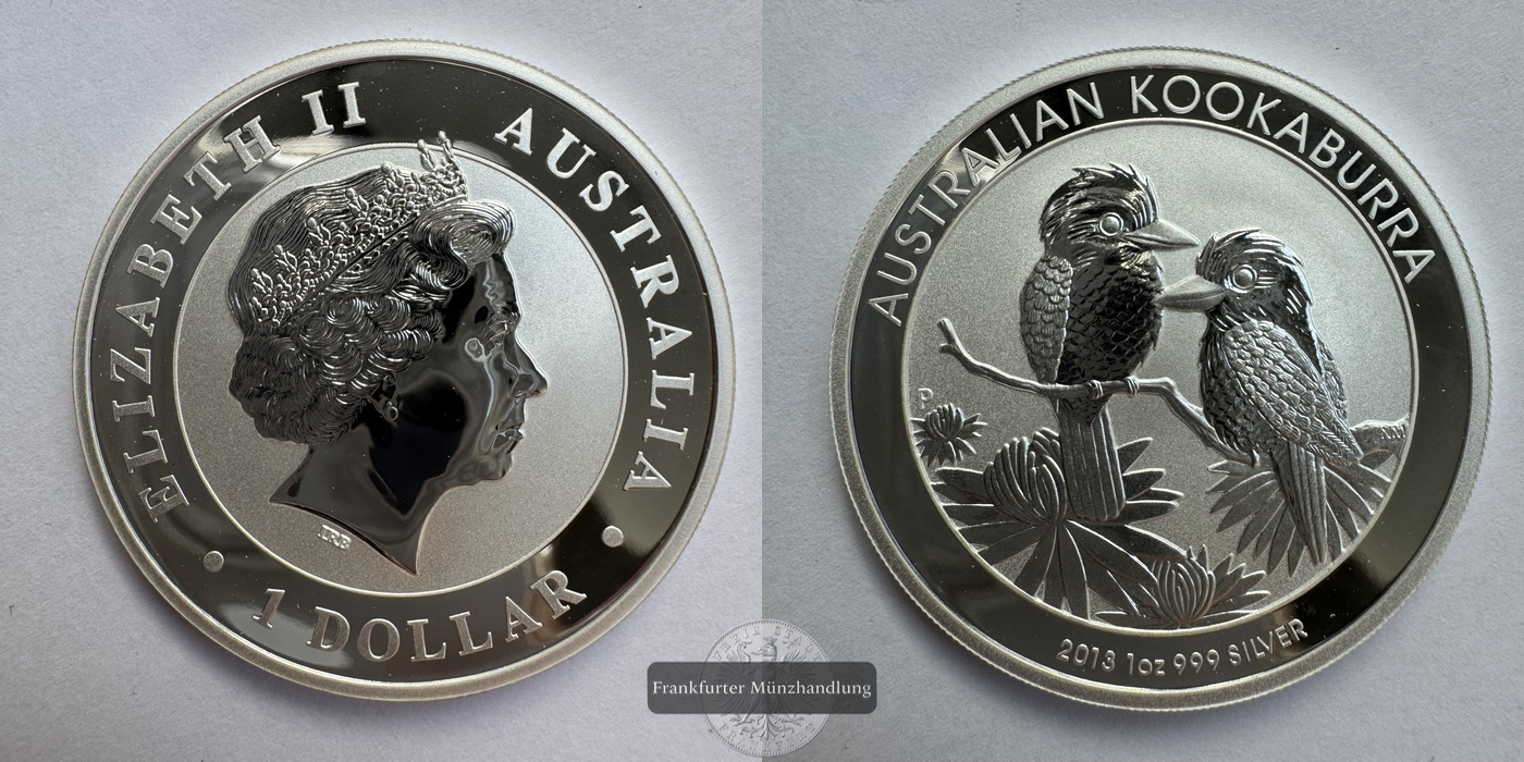  Australien. 1 Dollar Kookaburra 2013 FM-Frankfurt KM#1985 Feinsilber: 31,07g   