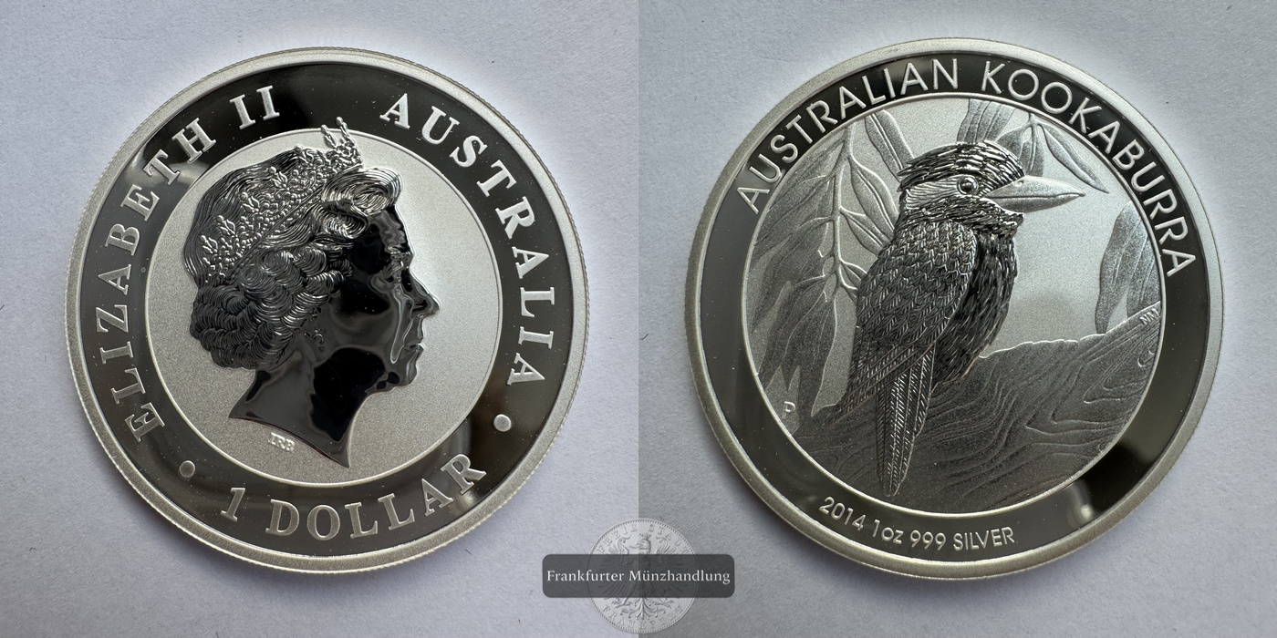  Australien 1 Dollar 2014  Kookaburra  FM-Frankfurt KM#2117 Feinsilber: 31,07g pp   