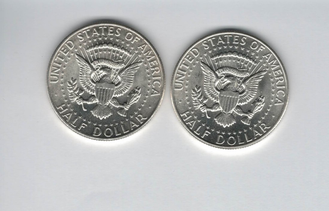  1/2 Dollar 1964 half Kennedy silber 900/á 11,25g fein USA Spittalgold9800 (5095   