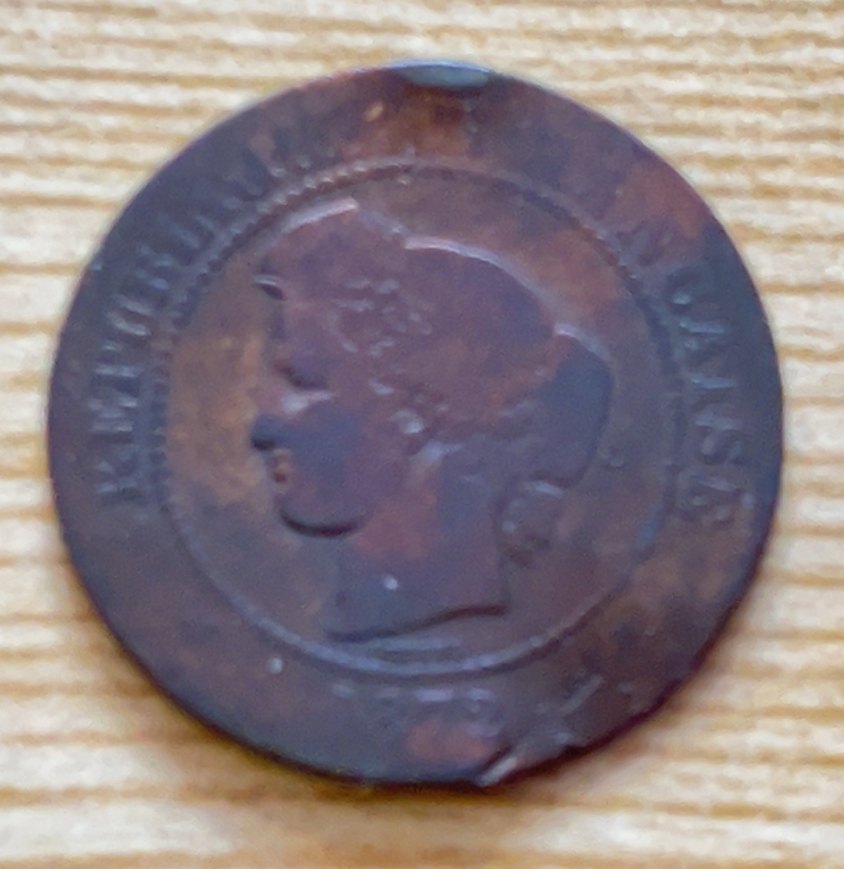 DRITTE FRANZÖSICHE REPUBLIK 5 centimes Ceres 1872 Bordeaux Bronze Grad der Rarität: R1