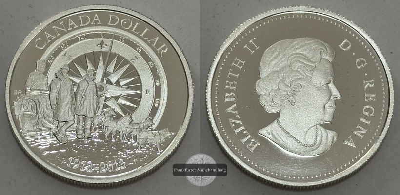  Kanada - 1 Dollar 2013 100 Jahre Kanadische Arktisexpedition   FM-Frankfurt  Feinsilber: 23,17g   