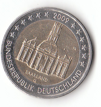  2  Euro Deutschland 2009 G Sondermünze Saarland (F171)b.   