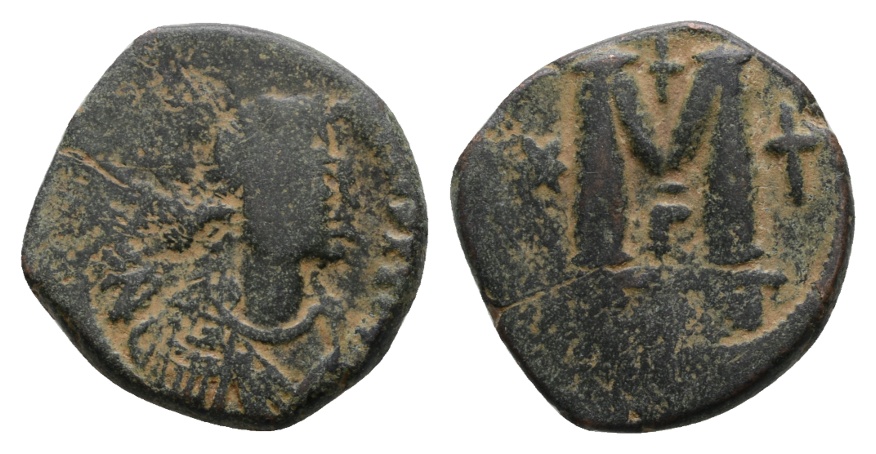  Antike; Byzanz; Kleinmünze; Bronze; 14,01 g; Ø 28,0 mm   