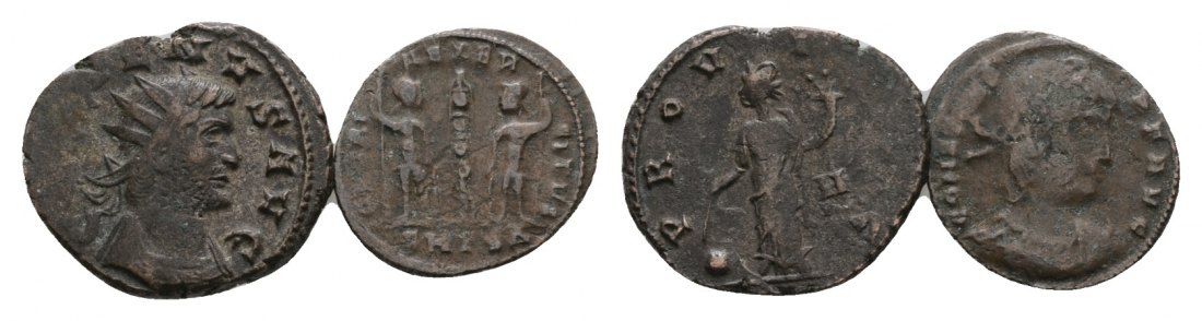  Antike; 2 Kleinmünzen; Bronze; 4,68 g   