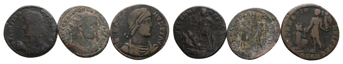  Antike; Lot Kleinmünzen ( 3 Stück); Bronze; 11,83 g   