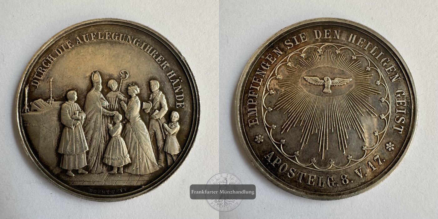  Deutschland Religiöse Silbermedaille Durch die Auflegung... FM-Frankfurt Gewicht: 10g   
