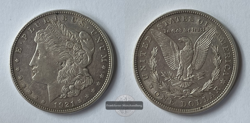  USA 1 Dollar 1921 Morgan Dollar KM#110 FM-Frankfurt Feinsilber: 24,057g   