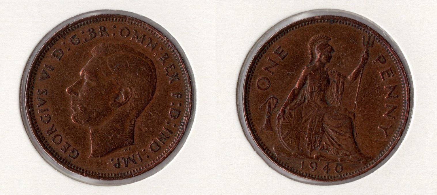 U.K. 1 Penny 1940 (Bro) George VI. (1936-1952) ss   