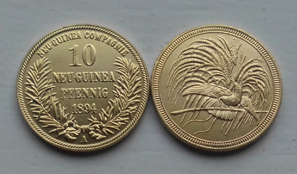  10 Pfennig 1894 Deutsch Neu-Guinea Deutsches Reich Kolonialgeld Platzhalter Museumsexemplar   