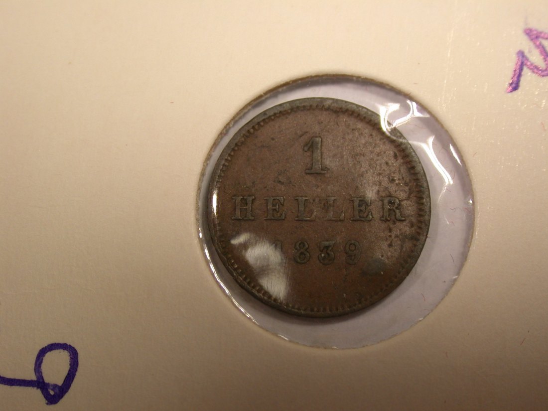 I20 Bayern 1 Heller 1839 in vz Originalbilder