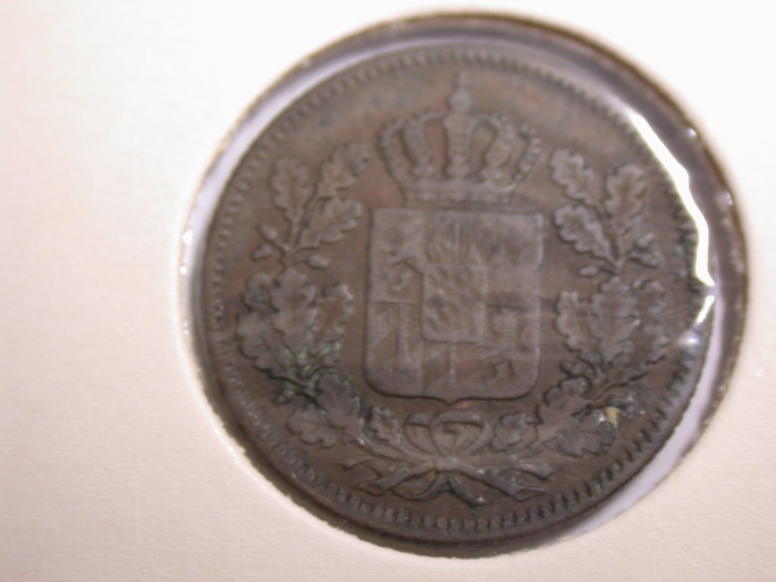  I20 Bayern  1/2 Kreuzer 1855 in ss+  Originalbilder   