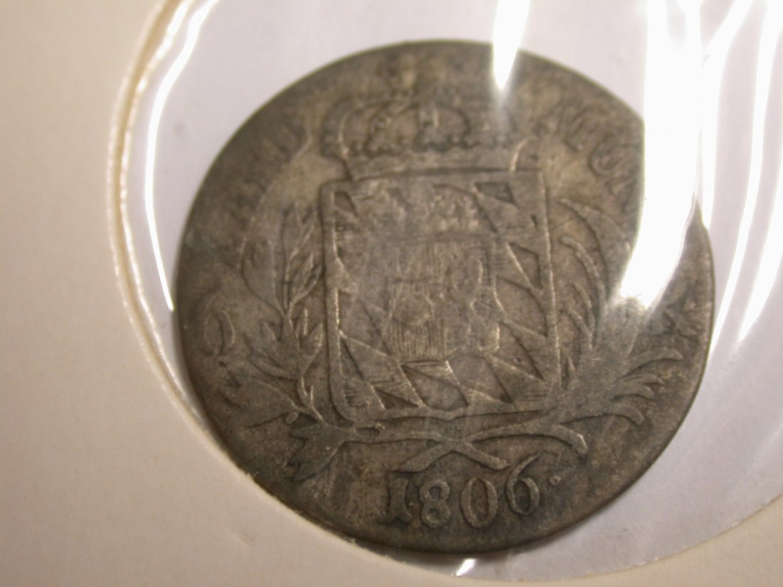 I20 Bayern 6 Kreuzer 1806 in schön+ Originalbilder