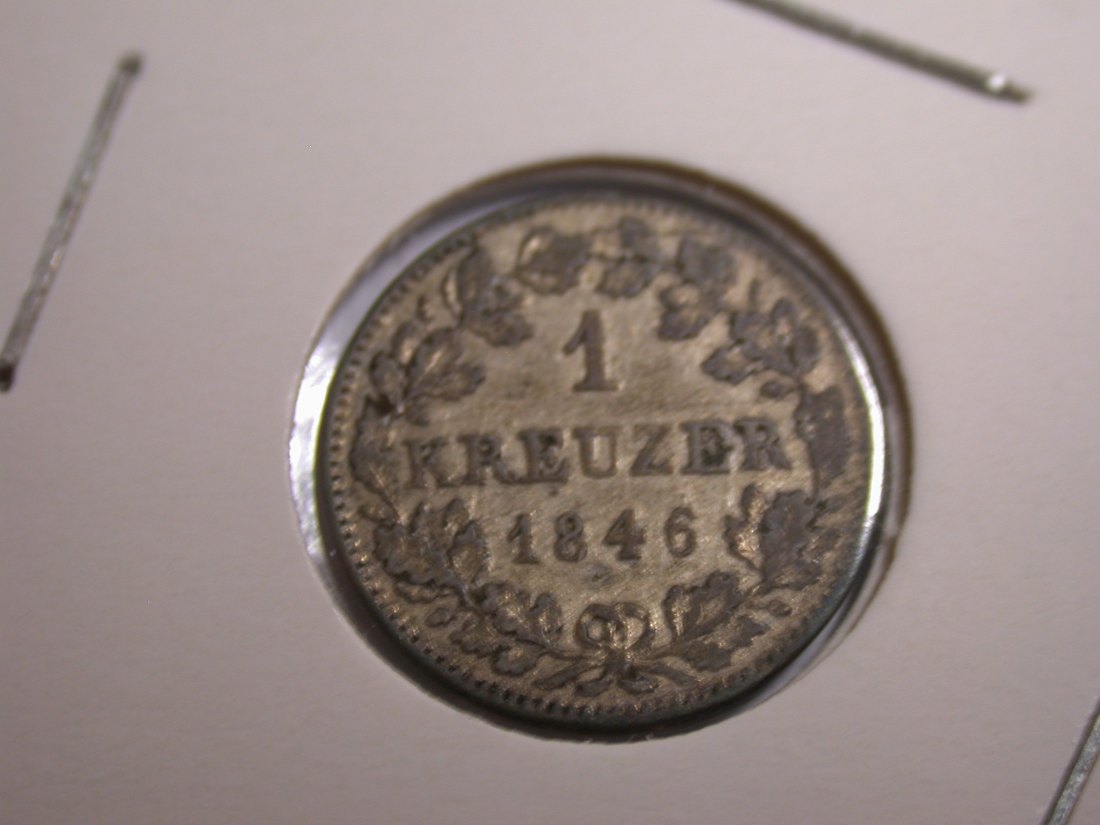I20 Bayern 1 Kreuzer 1846 in ss+ Originalbilder