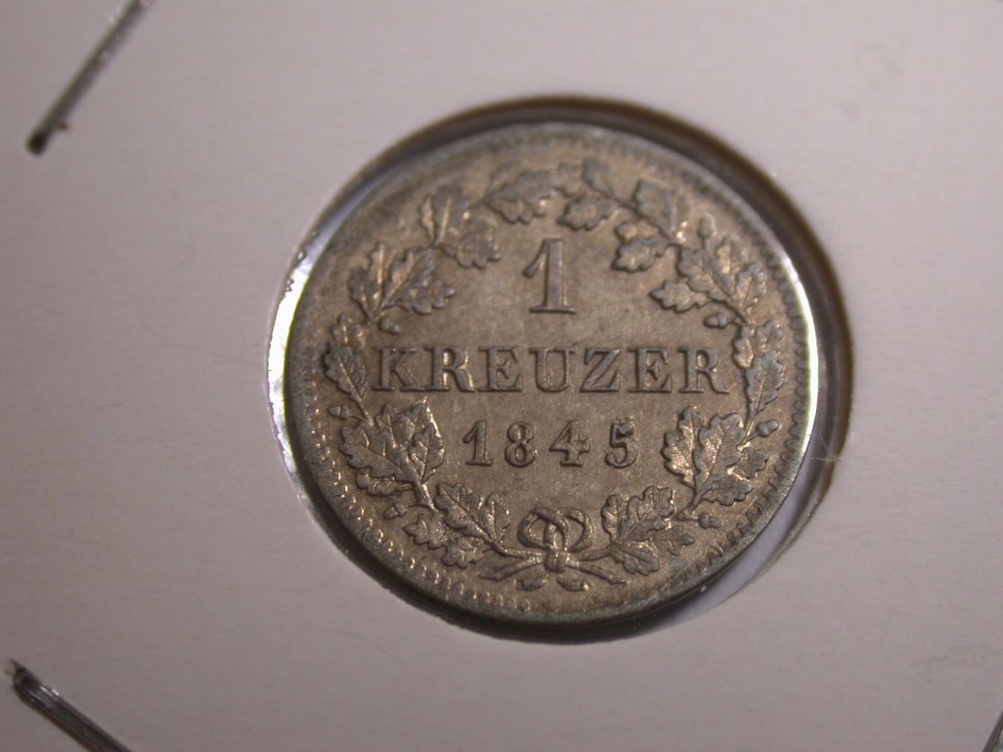 I20 Bayern 1 Kreuzer 1845 in vz-st Originalbilder