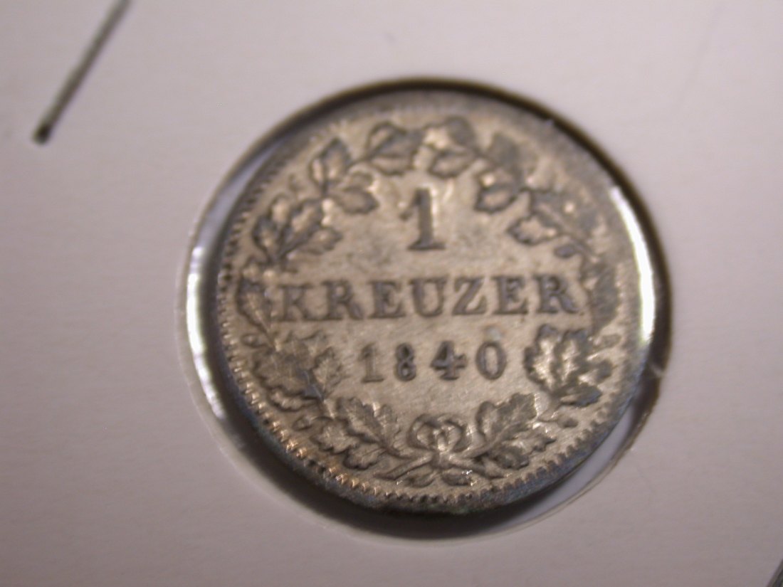 I20 Bayern 1 Kreuzer 1840 in vz-st Originalbilder