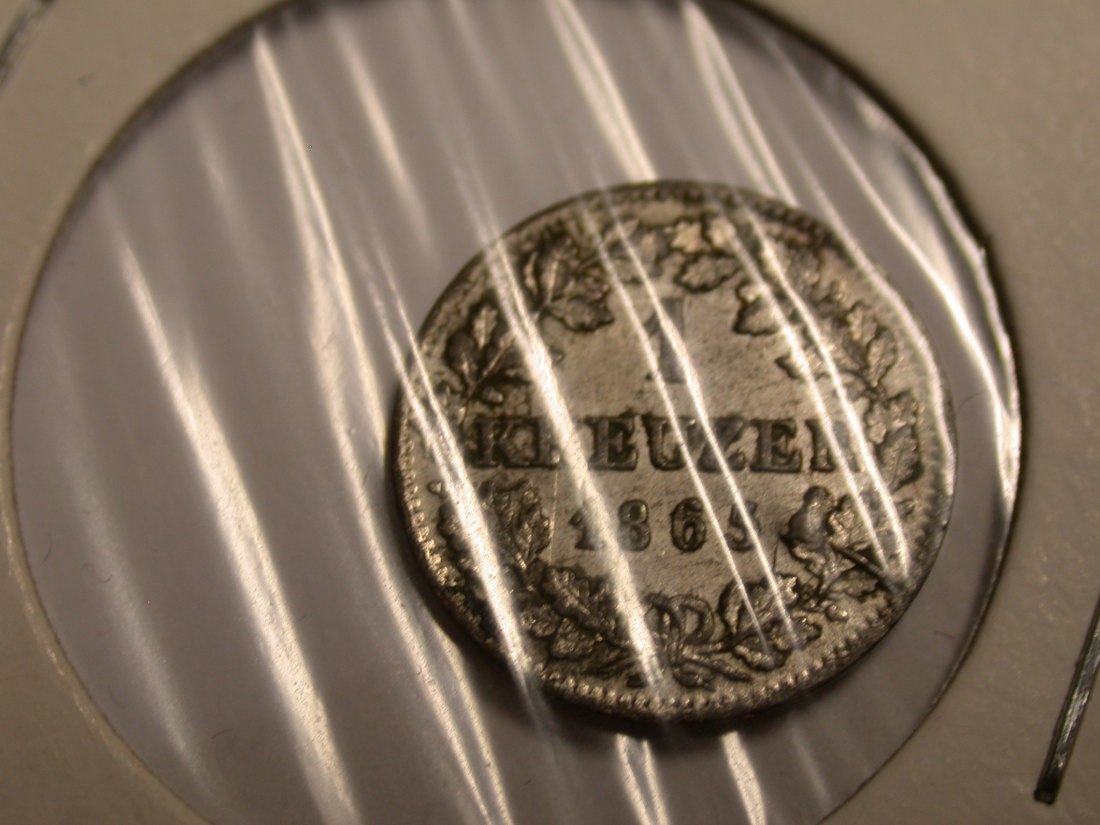 I20 Bayern  1 Kreuzer 1865 in ss-vz   Originalbilder   