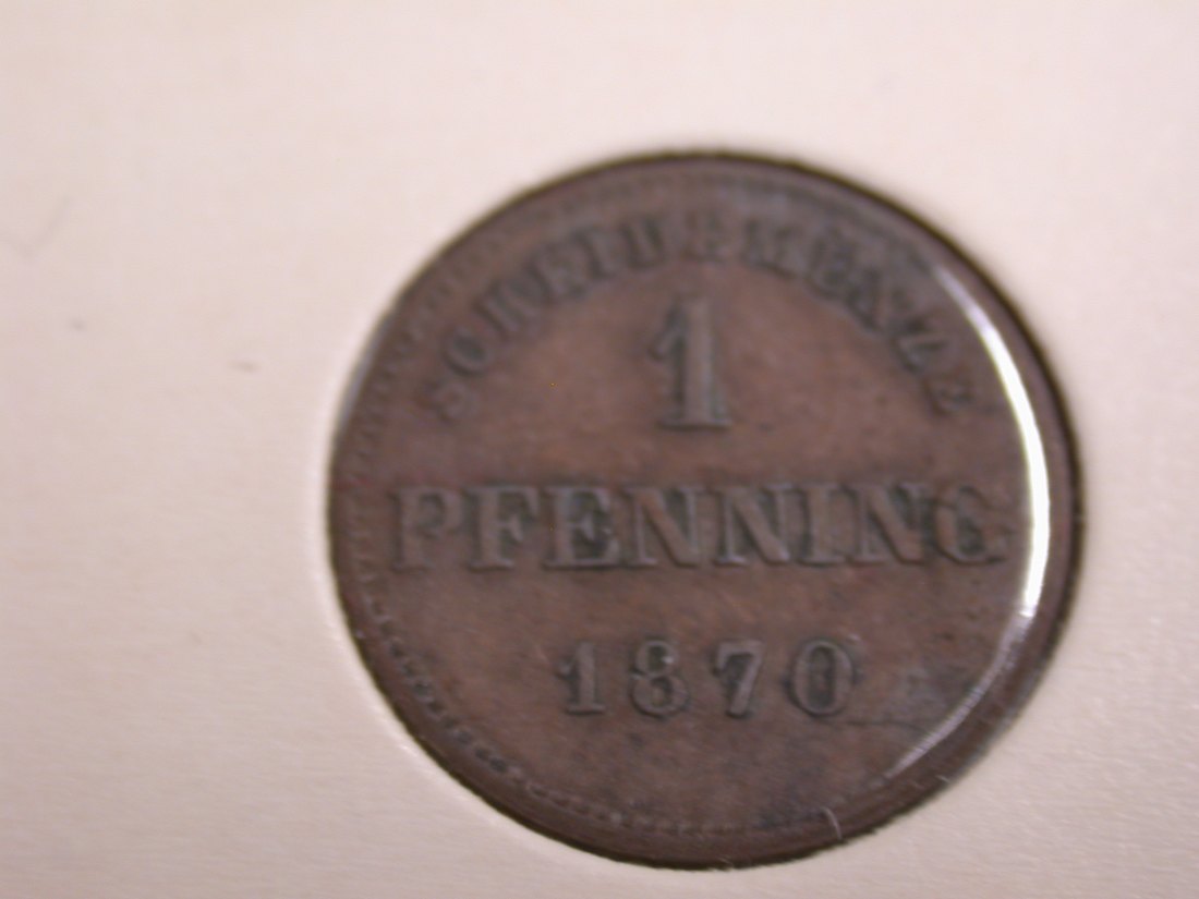 I20 Bayern 1 Pfennig 1870 in ss+/ss-vz Originalbilder