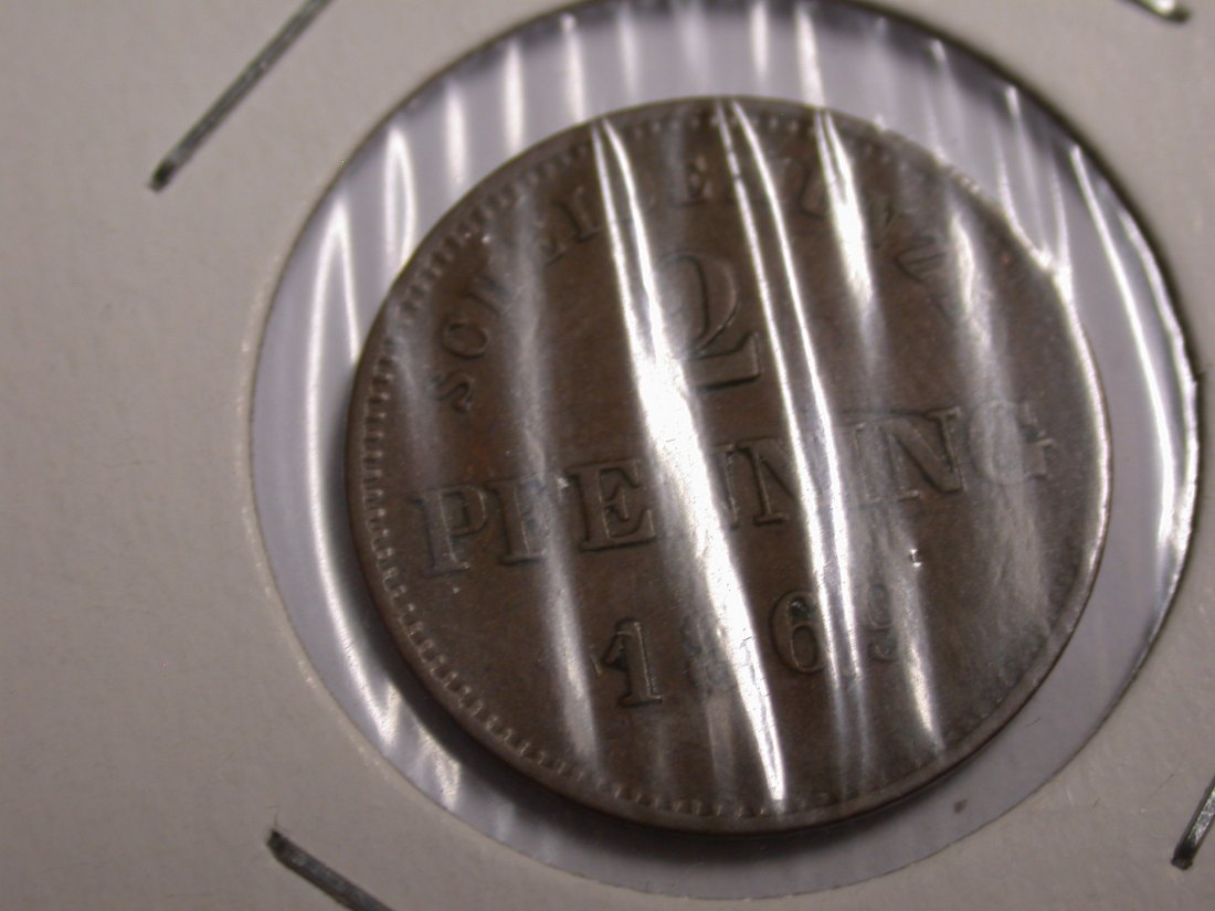 I20 Bayern 2 Pfennig 1869 in ss-vz Originalbilder