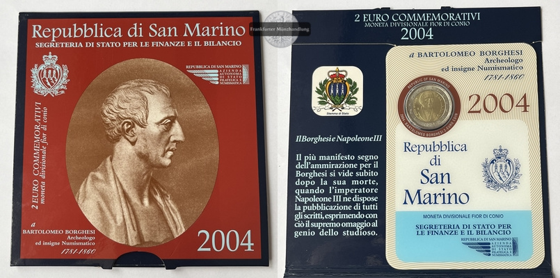  San Marino  2 Euro  2004 Bartolomeo Borghesi  FM-Frankfurt   