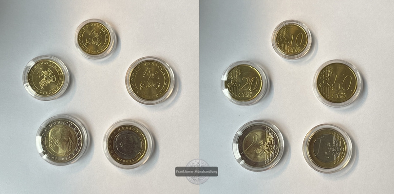  Monaco  Euro-Kursmünzensatz   2002  10 Cent - 2 Euro   FM-Frankfurt   