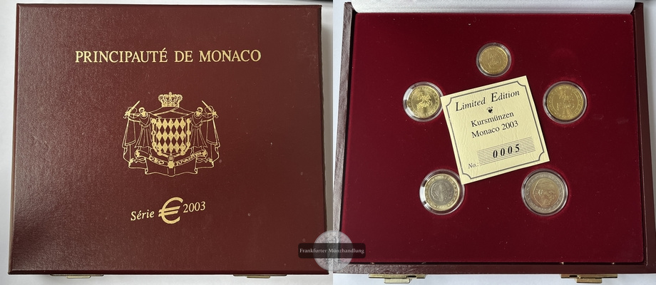  Monaco  Euro-Kursmünzensatz   2003  10 Cent - 2 Euro   FM-Frankfurt   