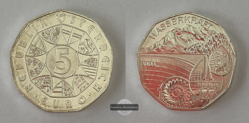  Österreich 5 Euro 2003 Wasserkraft FM-Frankfurt KM#3105 Feinsilber: 8g   