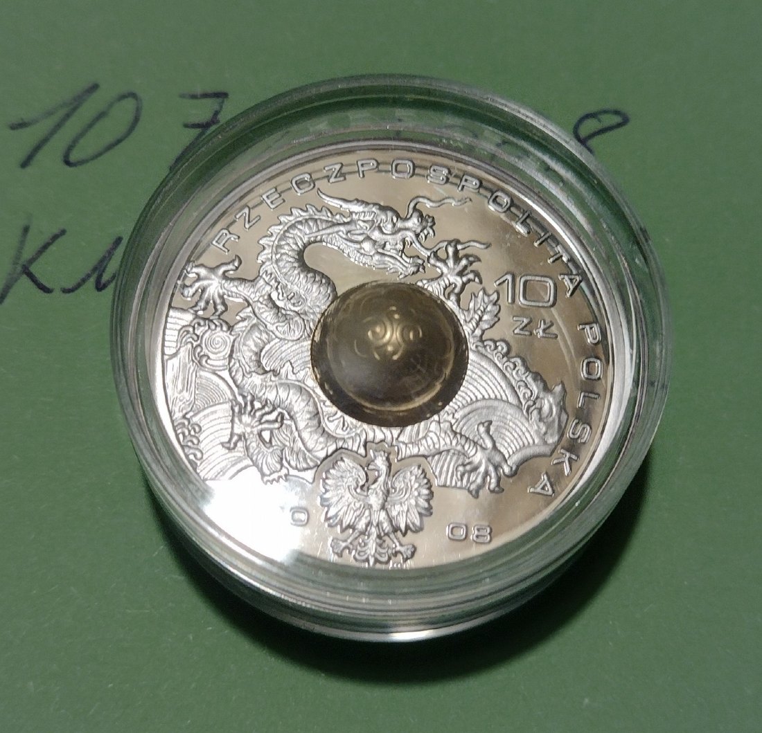  Polen Silber, 10 Zloty 2008, Olympia Peking   