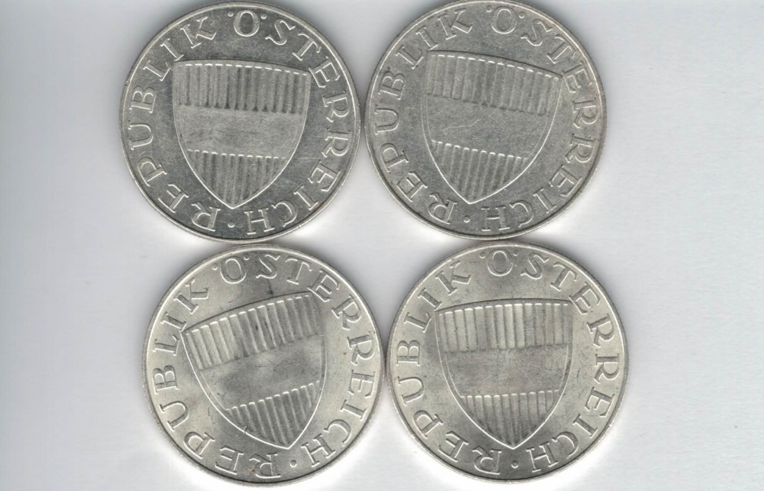  10 Schilling 1966 1967 1968 1969 Ag silber á 4,8g fein Österreich 2. Republik Spittalgold9800 (4785)   