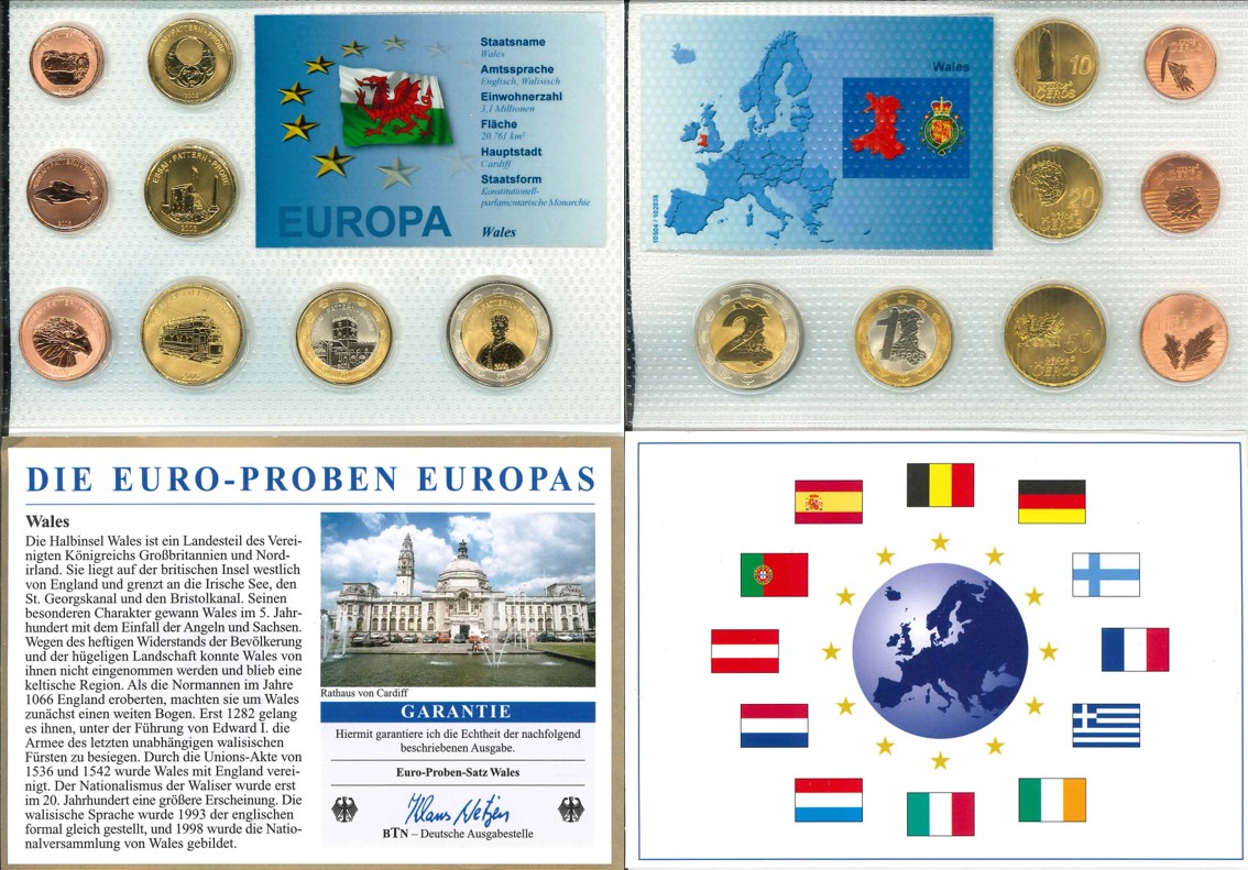  Europroben: Kursmünzensatz Wales 2006   