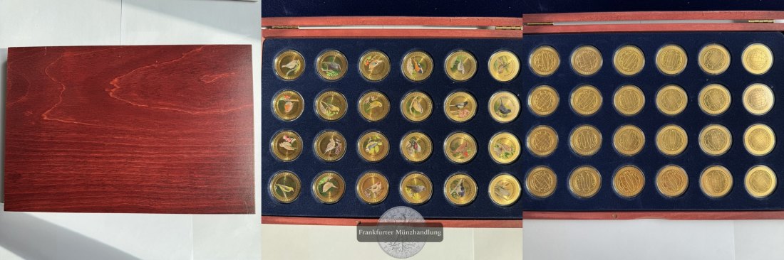  Europa Vogelserie 24x 15,09g Medaille FM-Frankfurt Bronze vergoldet   