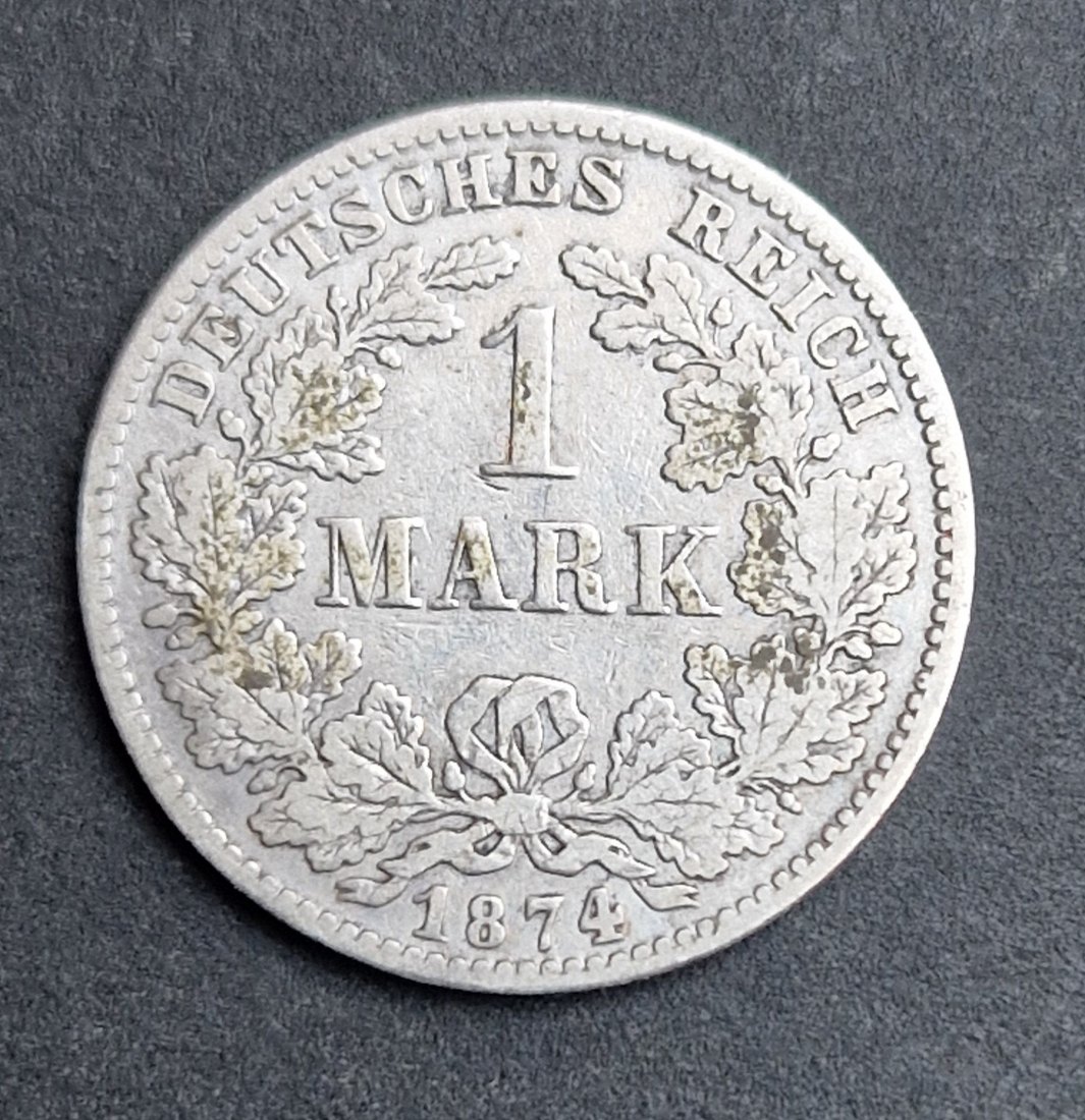  1 Mark 1874 H kleiner Adler Silber Jaeger 9 XXL Bilder   