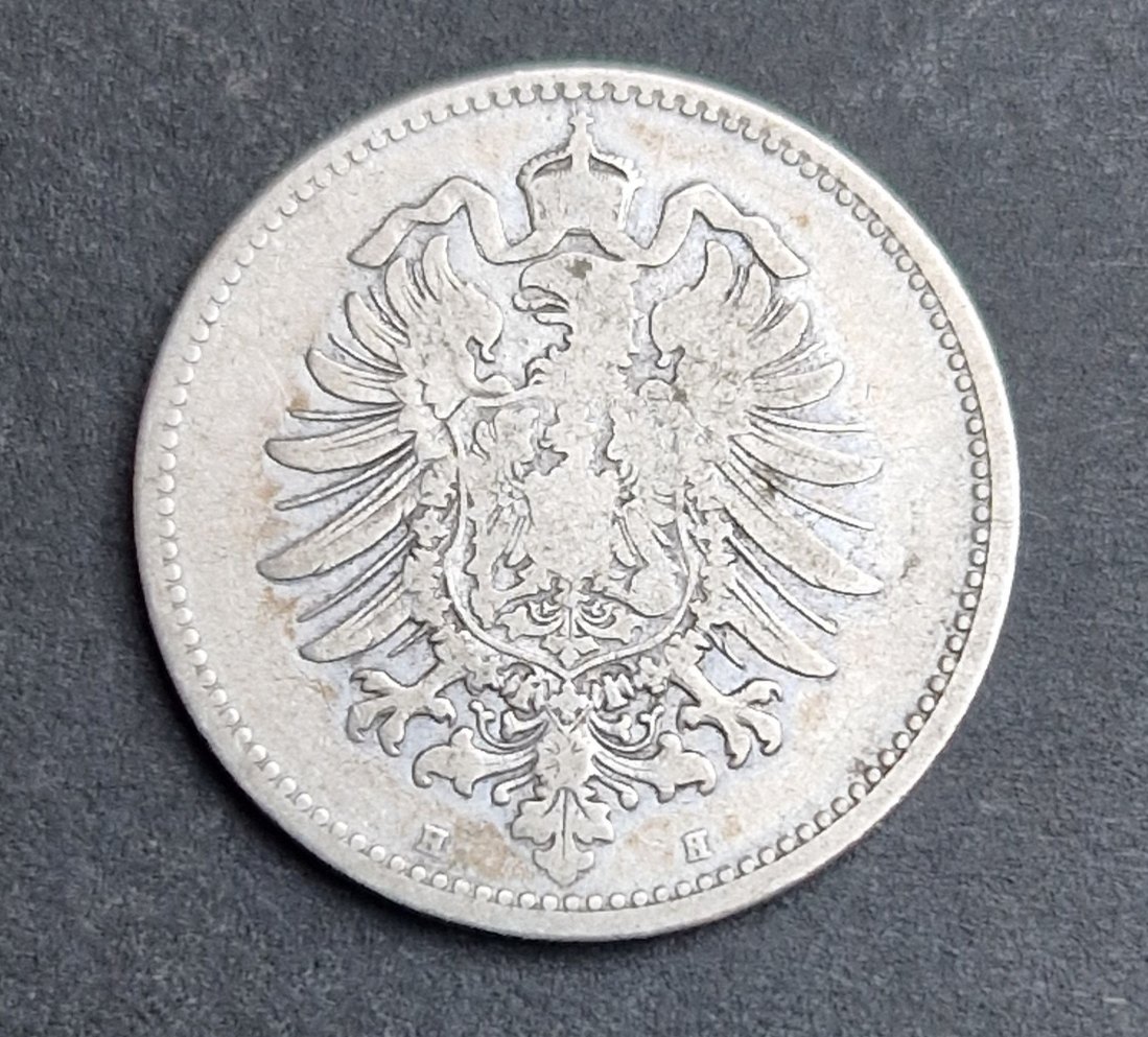  1 Mark 1874 H kleiner Adler Silber Jaeger 9 XXL Bilder   