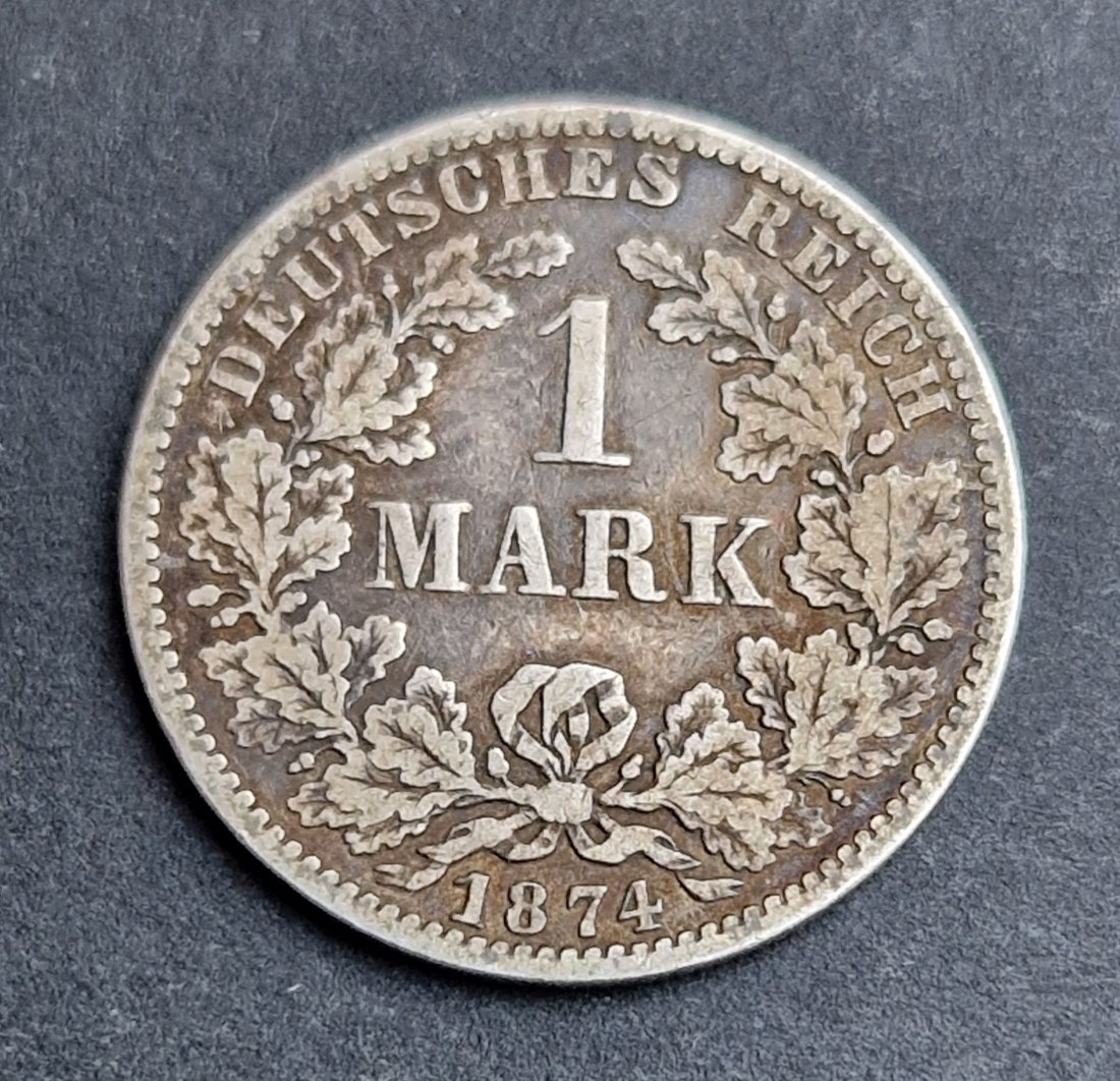  1 Mark 1874 A kleiner Adler Silber Jaeger 9 XXL Bilder   