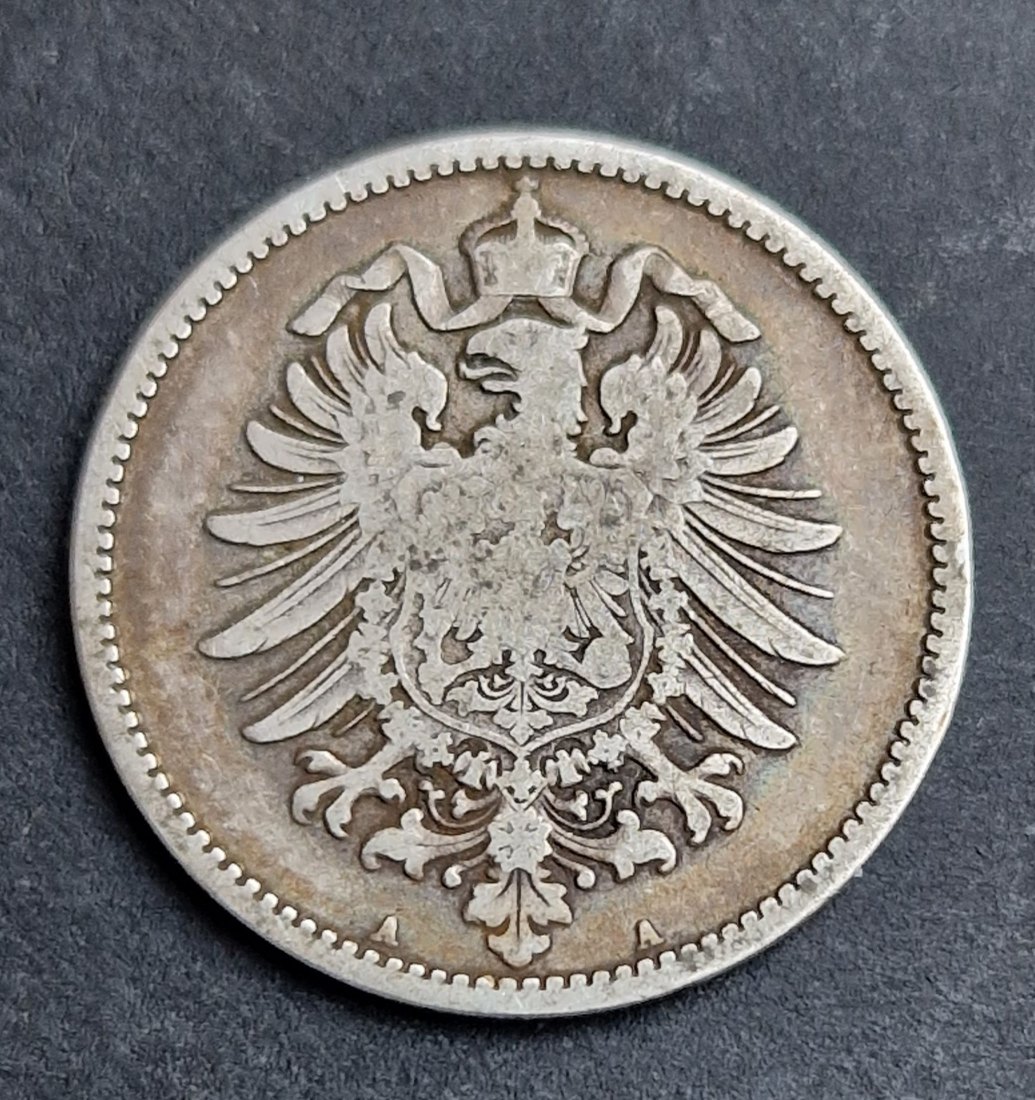  1 Mark 1874 A kleiner Adler Silber Jaeger 9 XXL Bilder   