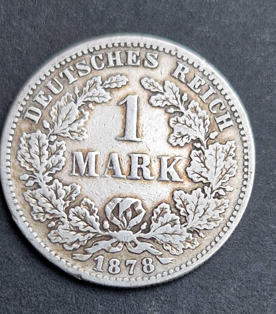  1 Mark 1878 F kleiner Adler Silber Jaeger 9 XXL Bilder   