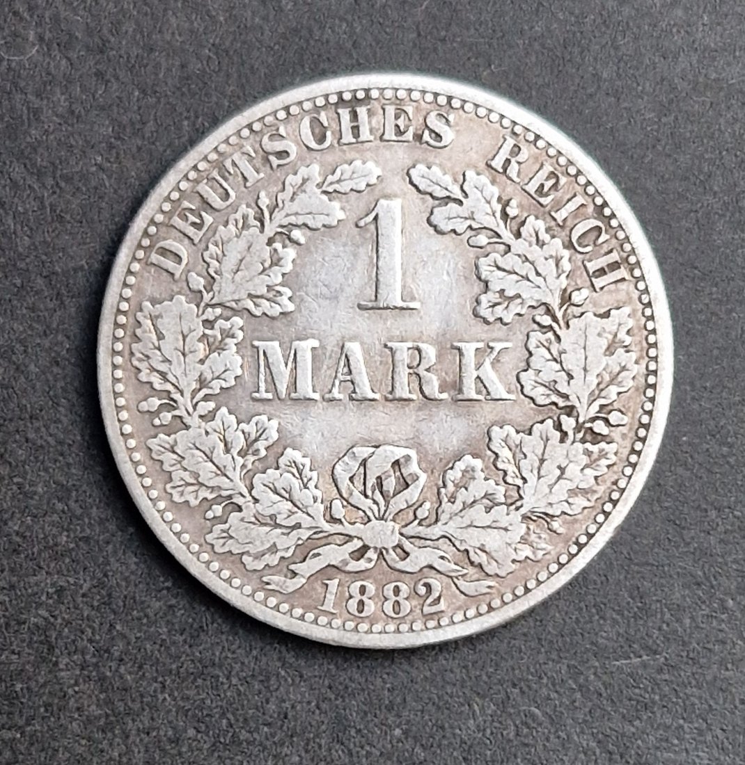  1 Mark 1882 A kleiner Adler Silber Jaeger 9 XXL Bilder   