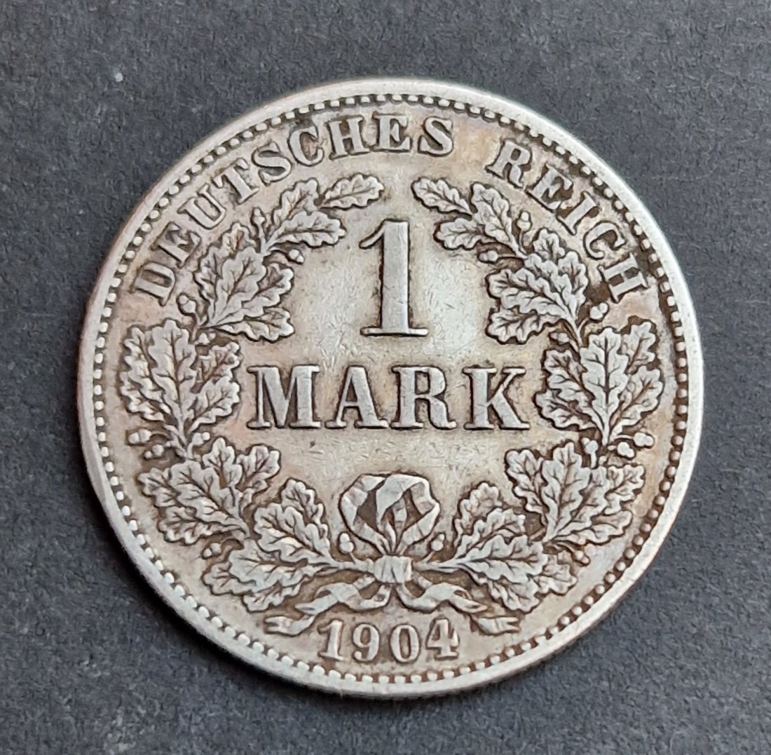  1 Mark 1904 G großer Adler Silber Jaeger 9 XXL Bilder   