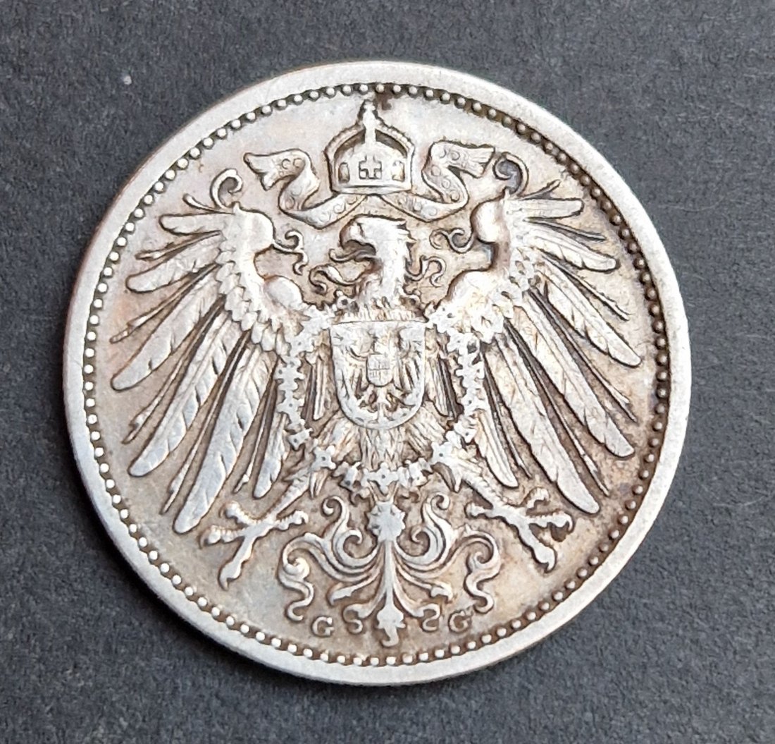  1 Mark 1904 G großer Adler Silber Jaeger 9 XXL Bilder   