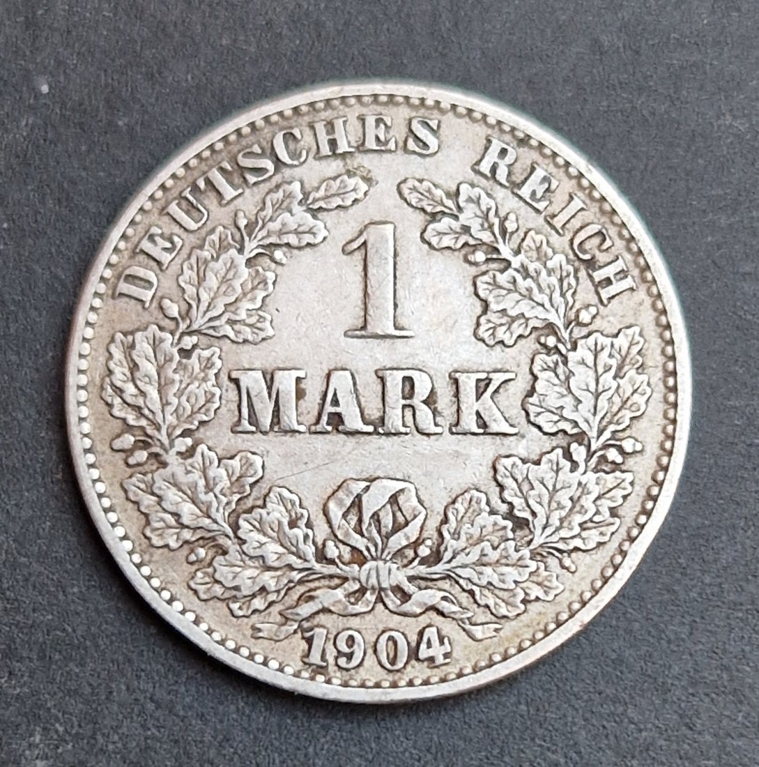  1 Mark 1904 J großer Adler Silber Jaeger 9 XXL Bilder   