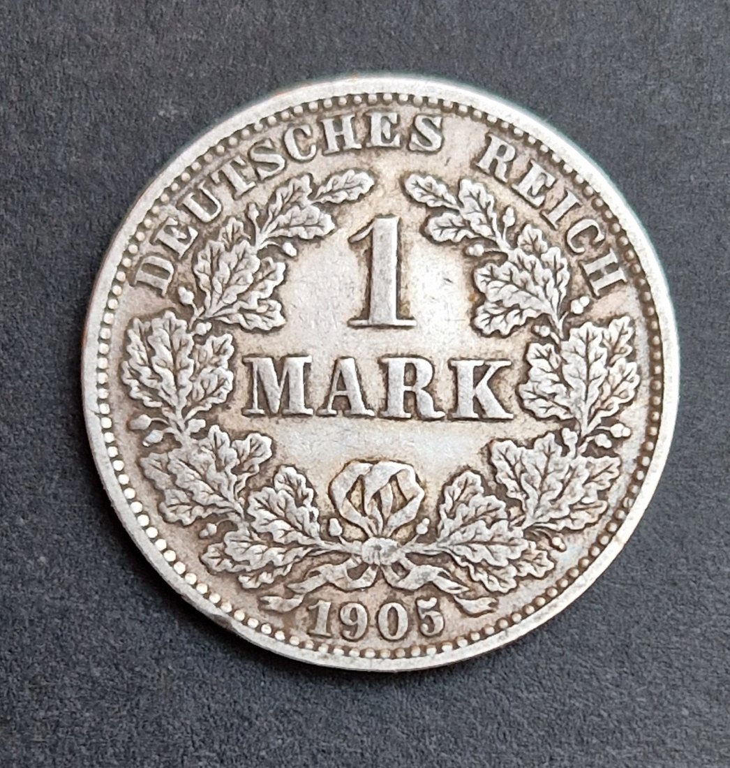  1 Mark 1905 J großer Adler Silber Jaeger 9 XXL Bilder   